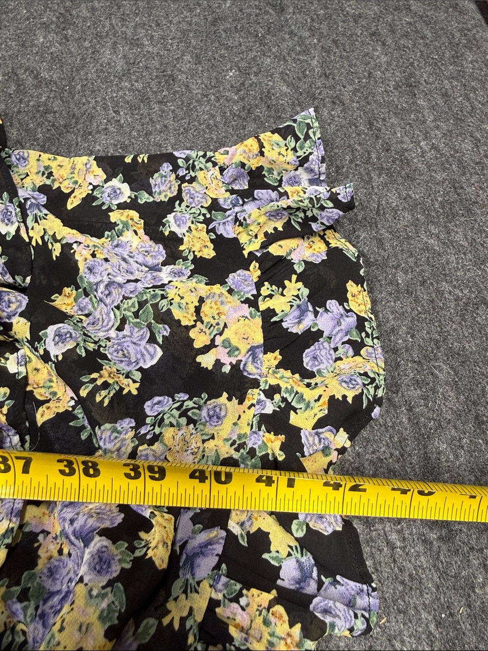 The Vintage Shop Black Maxi Dress with Yellow & Lavender Floral Print - Picture 7 of 7